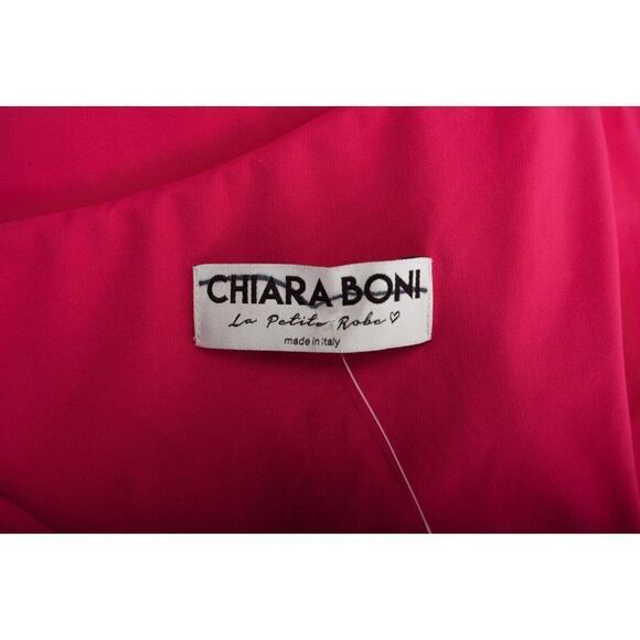 Chiara Boni Womans Aleece Dress Gown Sz 8 EU 44 Pink One Shoulder Cocktail NWT - Picture 7 of 7